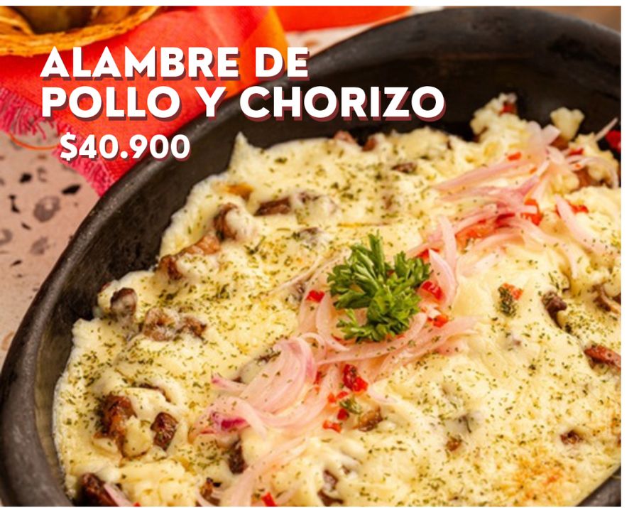Alambre de Pollo y Chorizo